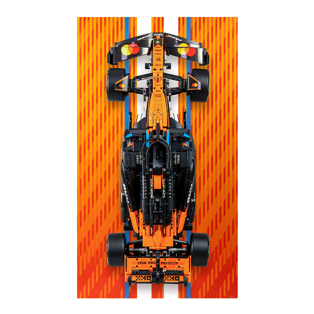 Exhibidor de pared para LEGO McLaren MCL39 Formula 1 (42228), vista frontal
