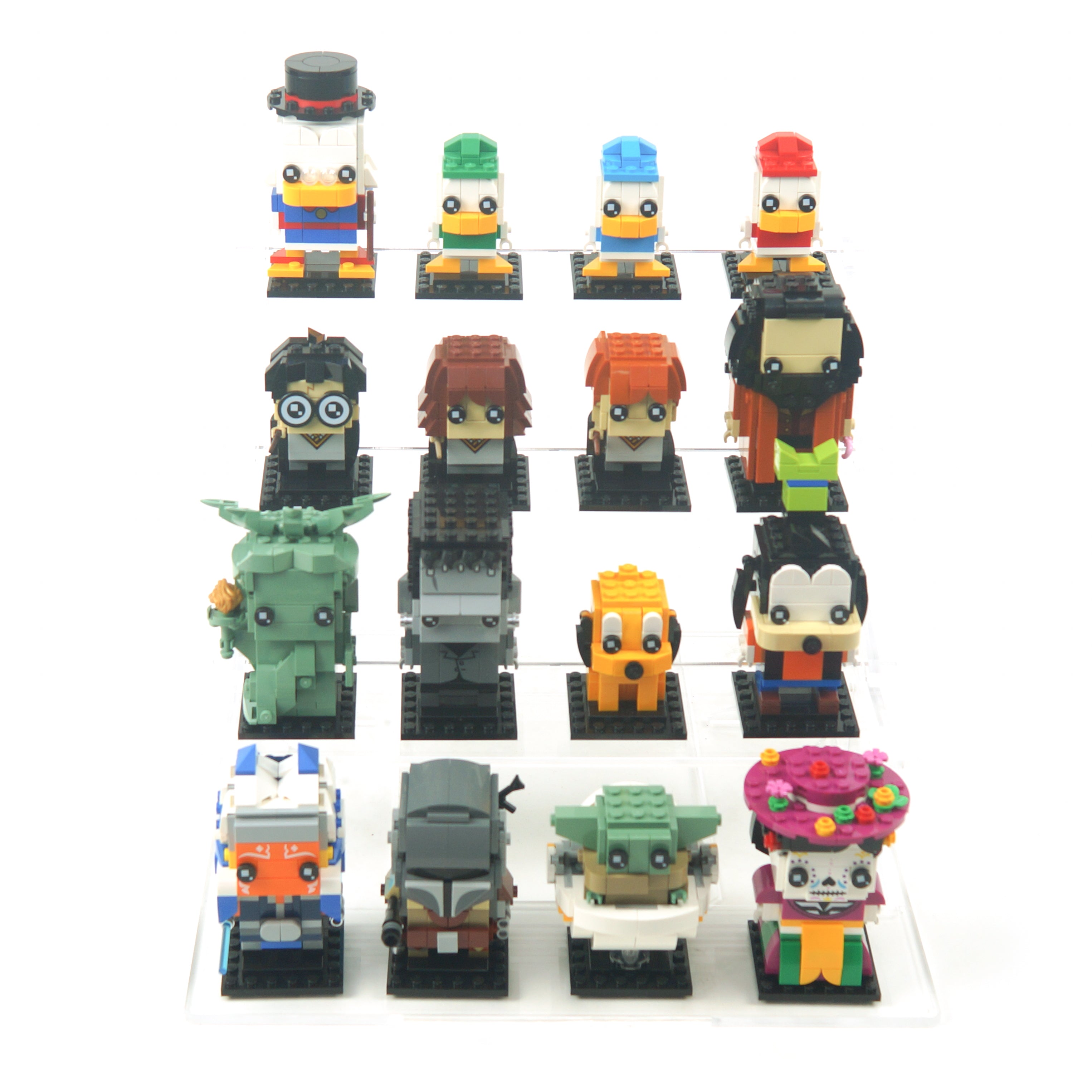 Grada para Brickheadz™ (4 pisos - 16 figuras)-acrilico-exhibidor-caja-case-Decolecto