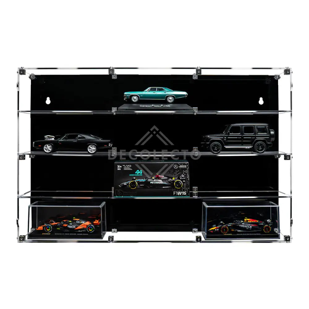 Vitrina a Pared para Autos escala 1:43 (3 x 4 Niveles) Protector de Pared