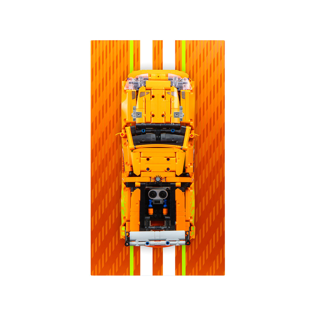 Exhibidor de pared para LEGO Toyota Supra MK4 (42204), vista frontal