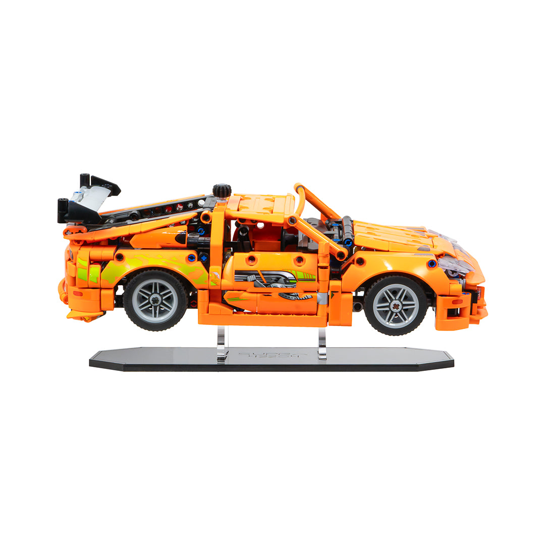 Exhibidor acrílico para LEGO Technic: Toyota Supra MK4 (42204), vista frontal