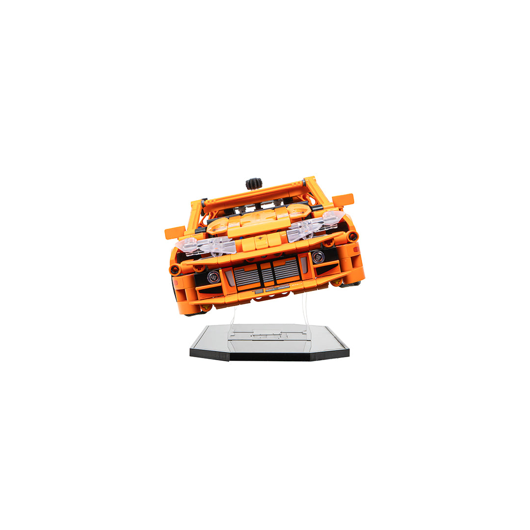 Exhibidor acrílico para LEGO Technic: Toyota Supra MK4 (42204), vista lateral