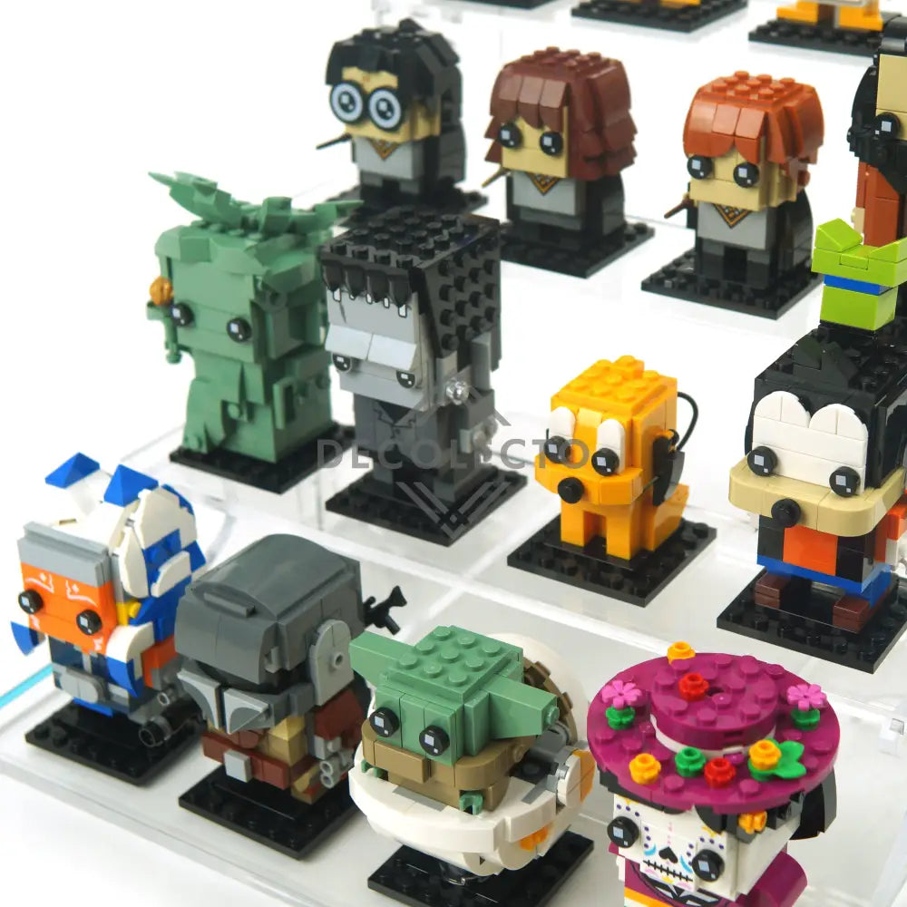 Grada para Brickheadz™ (4 pisos - 16 figuras)-acrilico-exhibidor-caja-case-Decolecto