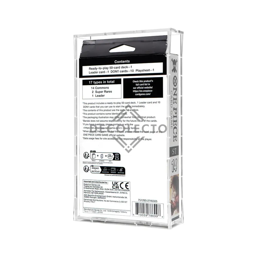 Protector para One Piece Card Game - Starter Deck 21.1cm x 11.2cm x 2.9cm Case Acrílico