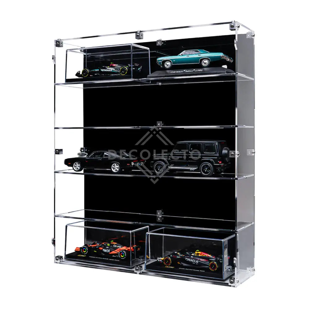 Vitrina a Pared para Autos escala 1:43 (2 x 5 Niveles) Protector de Pared