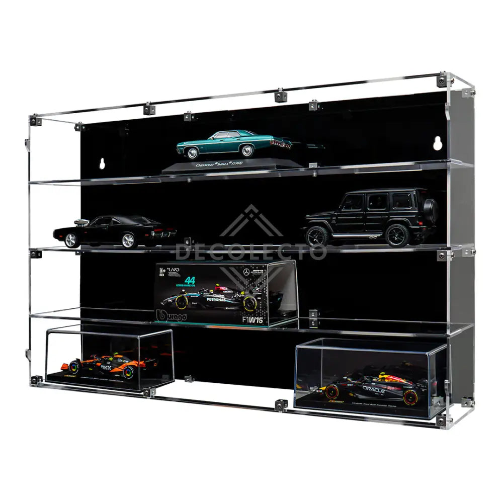 Vitrina a Pared para Autos escala 1:43 (3 x 4 Niveles) Protector de Pared