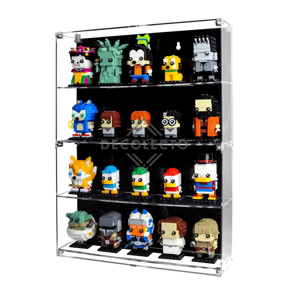 Protector de Pared para Brickheadz™ (5 Ancho)-acrilico-exhibidor-caja-case-Decolecto
