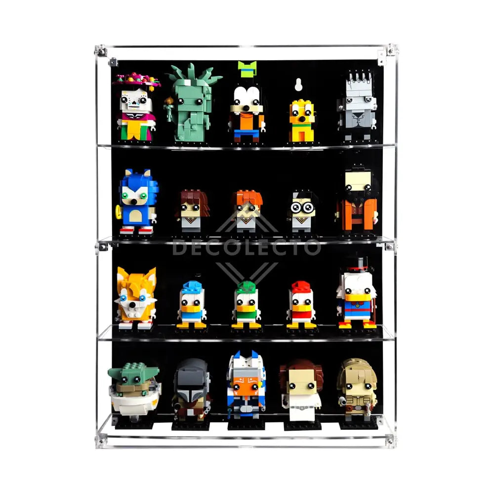 Protector de Pared para Brickheadz™ (5 Ancho)-acrilico-exhibidor-caja-case-Decolecto